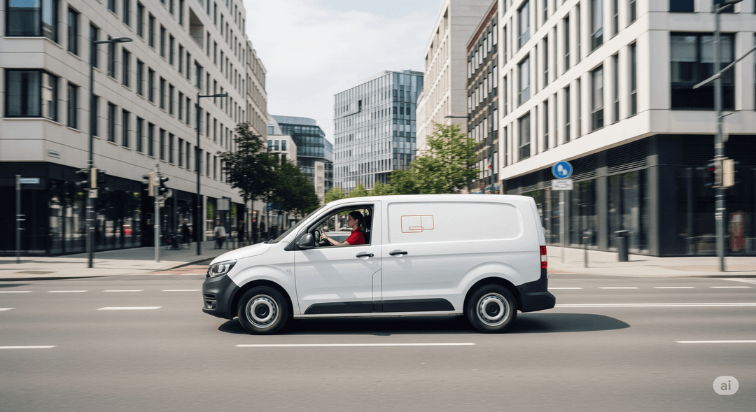 Pony Sameday Courier Van on the road
