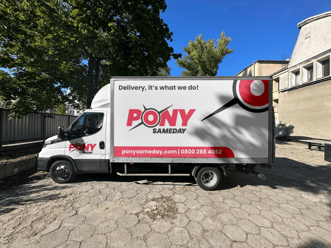 Pony Sameday Courier Van on the road